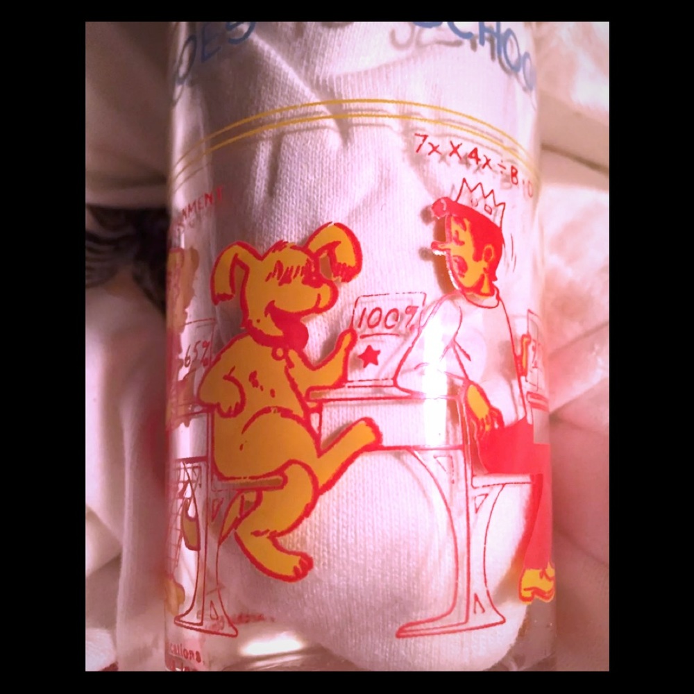 VINTAGE Archie Comics Glass Hot Dog Goes-School